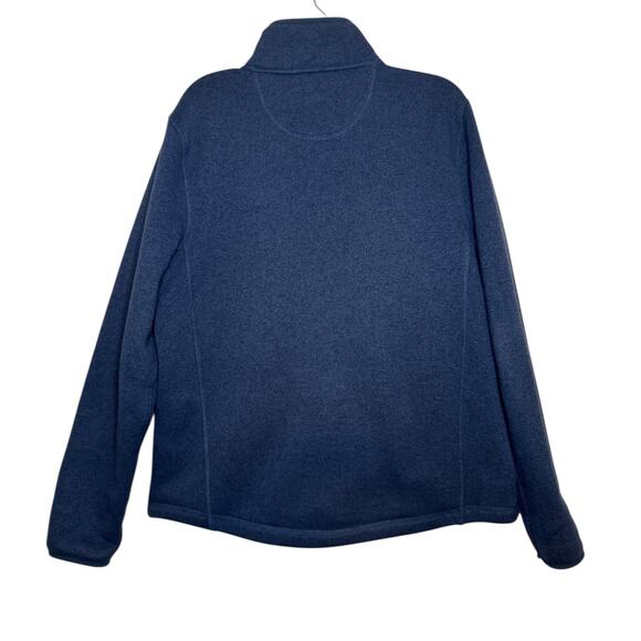 L.L.Bean Men's Med Reg Sweater Fleece Full-Zip Jacket Navy Blue 3-Pocket Fitted - Picture 2 of 5